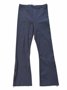 Elaine Kim Black Flared Leg Zipper Hem Pants